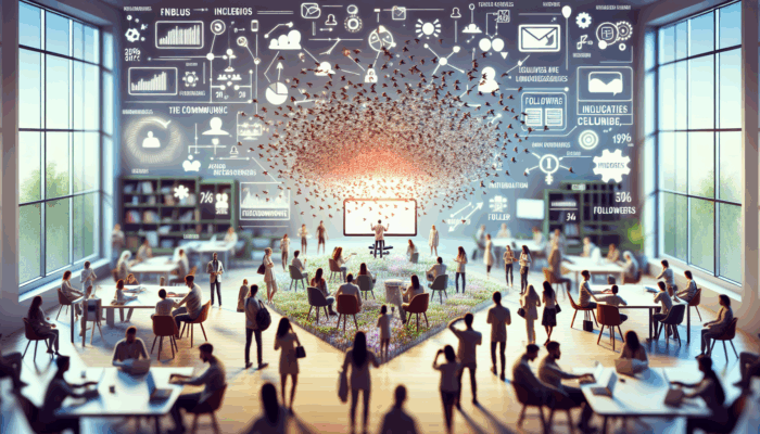 A micro-influencer engaging with a small, dedicated community on social media, follower count 1,000 to 100,000.